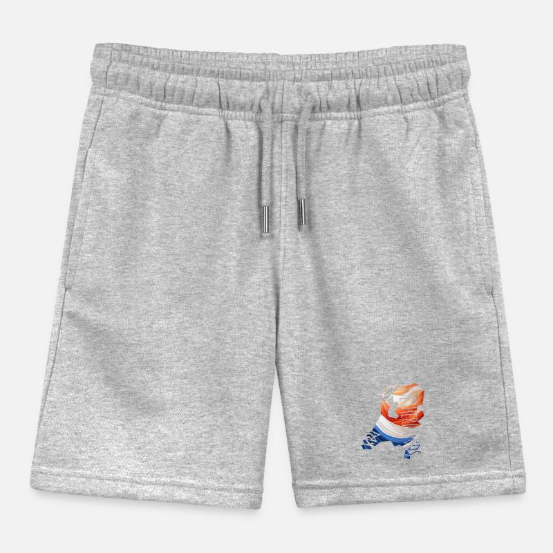 Map Netherlands with national colours Kids Organic Sweat Shorts by Stanley/Stella