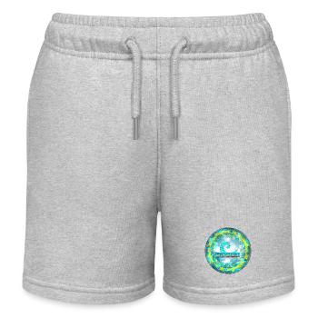 Motif abstrait de vagues - Short de jogging enfant bio Stanley/Stella - gris chiné - Devant