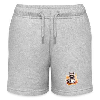 Automne raton laveur Café Cosy - Short de jogging enfant bio Stanley/Stella - gris chiné - Devant