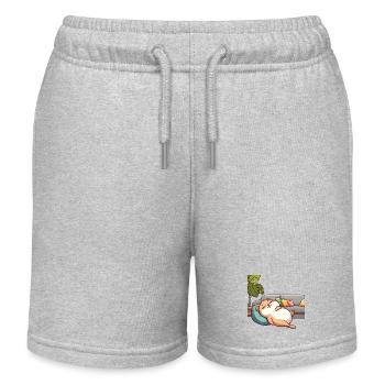 Un flou rose décontracté sur le canapé - Short de jogging enfant bio Stanley/Stella - gris chiné - Devant