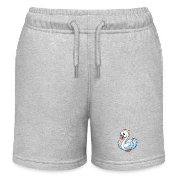 cygne mignon personnage de dessin animé Kawaii Clipart - Short de jogging enfant bio Stanley/Stella - gris chiné - Devant