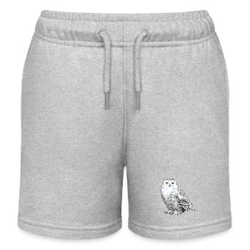 Snowy owl white - Kids Organic Sweat Shorts by Stanley/Stella - heather grey - Front