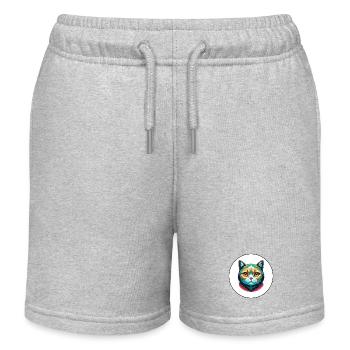 Britische Falten Kurzhaar Katzenrasse Karikatur Kawaii - Kinder Organic Joggingshorts Mini Bolter von Stanley/Stella - Grau meliert - Vorne
