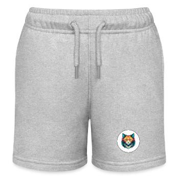 Ingwer Langhaar Katze Rasse Karikatur Kawaii Tier - Kinder Organic Joggingshorts Mini Bolter von Stanley/Stella - Grau meliert - Vorne