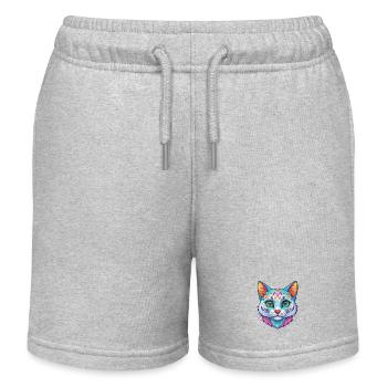 Australian Spotted Mist Cat Breed Cartoon Kawaii A - Kids Organic Sweat Shorts by Stanley/Stella - heather grey - Front