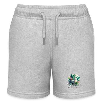 Lama Drama positiv Optimismus Geschenk - Kinder Organic Joggingshorts Mini Bolter von Stanley/Stella - Grau meliert - Vorne