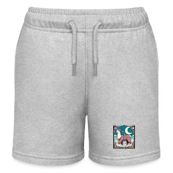 Cadeau de pyjama lama - Short de jogging enfant bio Stanley/Stella - gris chiné - Devant