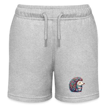 Hedgehog - Kids Organic Sweat Shorts by Stanley/Stella - heather grey - Front