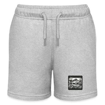 Barsch Raubfisch Design - Kinder Organic Joggingshorts Mini Bolter von Stanley/Stella - Grau meliert - Vorne