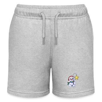 Schneemann mit Stern - Kinder Organic Joggingshorts Mini Bolter von Stanley/Stella - Grau meliert - Vorne