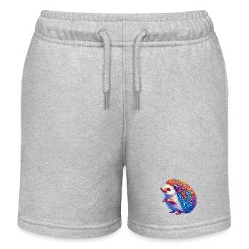 Hedgehog - Kids Organic Sweat Shorts by Stanley/Stella - heather grey - Front