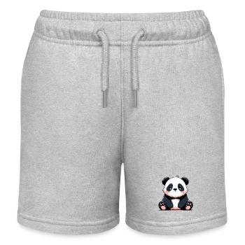 Panda - Kinder Organic Joggingshorts Mini Bolter von Stanley/Stella - Grau meliert - Vorne