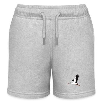 fliegender Storch - Kinder Organic Joggingshorts Mini Bolter von Stanley/Stella - Grau meliert - Vorne