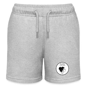 Messy bun is always good - Kids Organic Sweat Shorts by Stanley/Stella - heather grey - Front