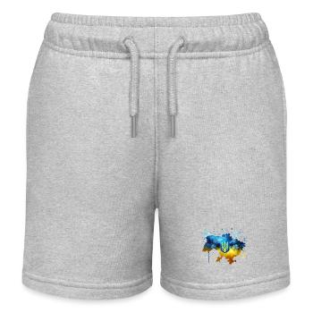 Ukraine Land Wappen ukrainisch Flagge Geschenk - Kinder Organic Joggingshorts Mini Bolter von Stanley/Stella - Grau meliert - Vorne