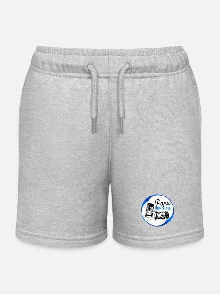 Papa trop stylé - Short de jogging enfant bio Stanley/Stella - gris chiné