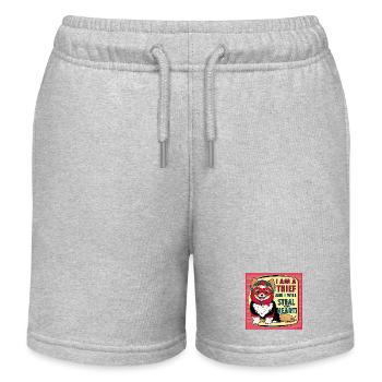 Pomeranian Dog "I am a thief" - Kids Organic Sweat Shorts by Stanley/Stella - heather grey - Front