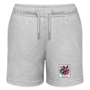 Hip-Hop Vibes – Rapper mit Mikrofon - Kinder Organic Joggingshorts Mini Bolter von Stanley/Stella - Grau meliert - Vorne