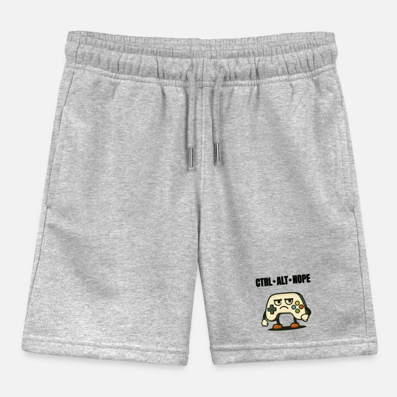 CTRL ALT NOPE Controller Meme Kids Organic Sweat Shorts by Stanley/Stella
