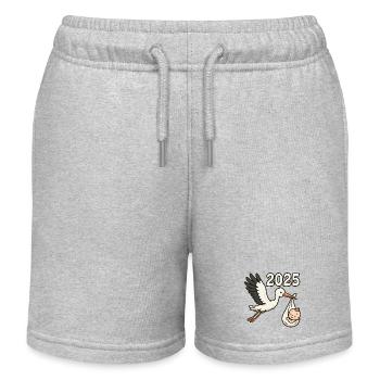 Storch mit Findelkind im Schnabel 2025 - Kinder Organic Joggingshorts Mini Bolter von Stanley/Stella - Grau meliert - Vorne