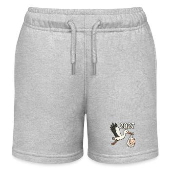 Storch mit Findelkind im Schnabel 2027 - Kinder Organic Joggingshorts Mini Bolter von Stanley/Stella - Grau meliert - Vorne