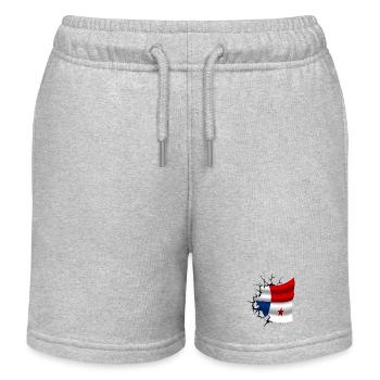 Drapeau du Panama - Panama - Drapeau Broken Design - Short de jogging enfant bio Stanley/Stella - gris chiné - Devant