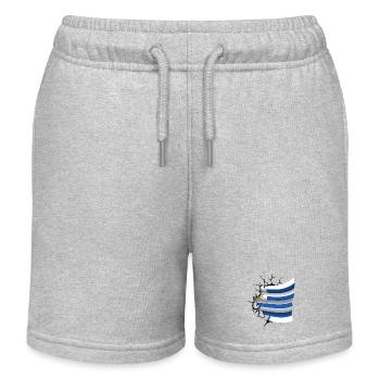 Drapeau de l’Uruguay - Uruguay - Drapeau Broken Design - Short de jogging enfant bio Stanley/Stella - gris chiné - Devant