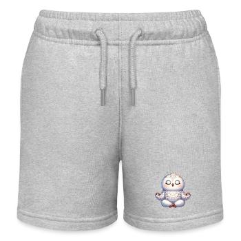 Süße Eule Yoga Meditation Entspannung Innerer  - Kinder Organic Joggingshorts Mini Bolter von Stanley/Stella - Grau meliert - Vorne