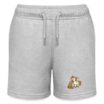 Regenbogeneinhorn - Kinder Organic Joggingshorts Mini Bolter von Stanley/Stella - Grau meliert - Vorne