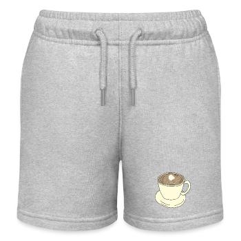 coffee cup - Kids Organic Sweat Shorts by Stanley/Stella - heather grey - Front