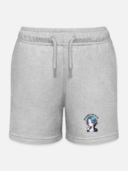 Mon groupe sanguin est thé - Short de jogging enfant bio Stanley/Stella - gris chiné