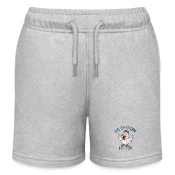 Humorous hen - Kids Organic Sweat Shorts by Stanley/Stella - heather grey - Front