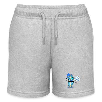 Good day pickle mustache - Kids Organic Sweat Shorts by Stanley/Stella - heather grey - Front