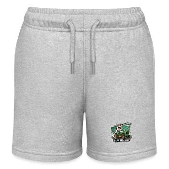 Irish Drift Cow with Green Tractor - Kids Organic Sweat Shorts by Stanley/Stella - heather grey - Front