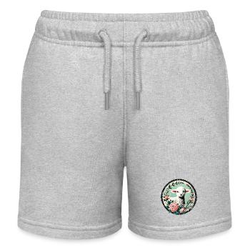 Wunderliches Lamm-Blumenporträt - Kinder Organic Joggingshorts Mini Bolter von Stanley/Stella - Grau meliert - Vorne