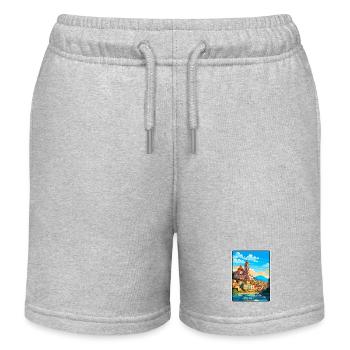 Coimbra Portugal Küstenstadtbild Kunstwerk - Kinder Organic Joggingshorts Mini Bolter von Stanley/Stella - Grau meliert - Vorne