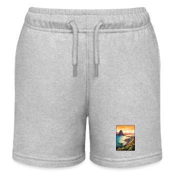 Rio De Janeiro Brasilien Sonnenuntergang über der Zuckerhutküste - Kinder Organic Joggingshorts Mini Bolter von Stanley/Stella - Grau meliert - Vorne