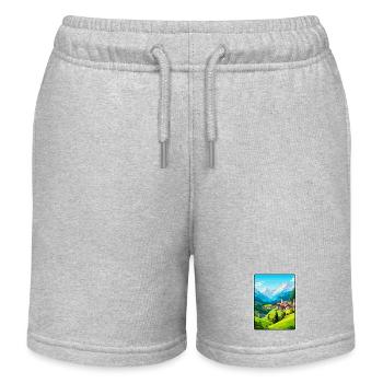 Affiche de voyage vintage Tyrol Autriche Paysage urbain WPA - Short de jogging enfant bio Stanley/Stella - gris chiné - Devant