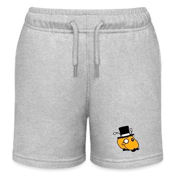 Caterpillar Sir Lord Rich Monocle Glasses Top Hat - Kids Organic Sweat Shorts by Stanley/Stella - heather grey - Front