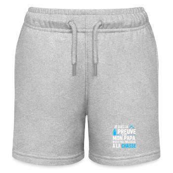 Beweis, dass mein Vater nicht oft jagt T-Shirt - Kinder Organic Joggingshorts Mini Bolter von Stanley/Stella - Grau meliert - Vorne