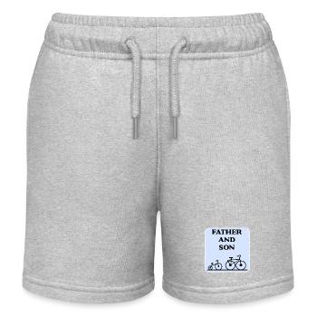 Radfahren mit Vater und Sohn - Kinder Organic Joggingshorts Mini Bolter von Stanley/Stella - Grau meliert - Vorne