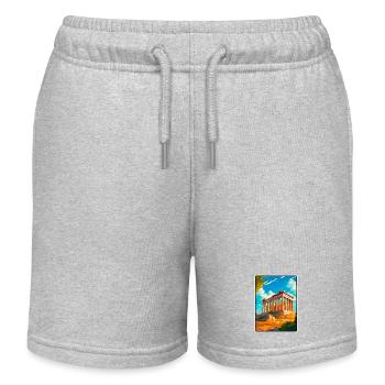 Illustration du temple grec antique - Short de jogging enfant bio Stanley/Stella - gris chiné - Devant