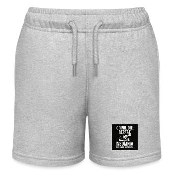Motivierendes Schlafversagens-Design - Kinder Organic Joggingshorts Mini Bolter von Stanley/Stella - Grau meliert - Vorne