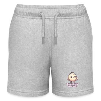 Cute Fierce Dumpling Illustration - Kids Organic Sweat Shorts by Stanley/Stella - heather grey - Front