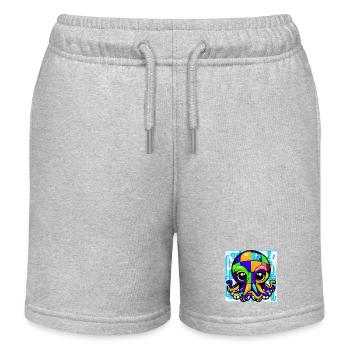 Pieuvre - Short de jogging enfant bio Stanley/Stella - gris chiné - Devant