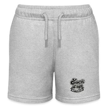 Humorous Text Design with Buttercup - Kids Organic Sweat Shorts by Stanley/Stella - heather grey - Front