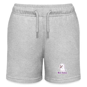 Boolicious Süßes Gespenst - Kinder Organic Joggingshorts Mini Bolter von Stanley/Stella - Grau meliert - Vorne