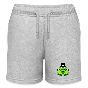 Mr Frosch Sir Herr reich Monokel Brille Zylinder - Kinder Organic Joggingshorts Mini Bolter von Stanley/Stella - Grau meliert - Vorne
