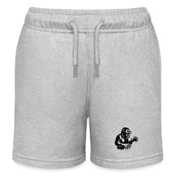 Werwolf Silhouette Schwarzweiß - Kinder Organic Joggingshorts Mini Bolter von Stanley/Stella - Grau meliert - Vorne