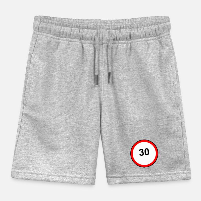 Tempo 30 Sign Pattern Kids Organic Sweat Shorts by Stanley/Stella